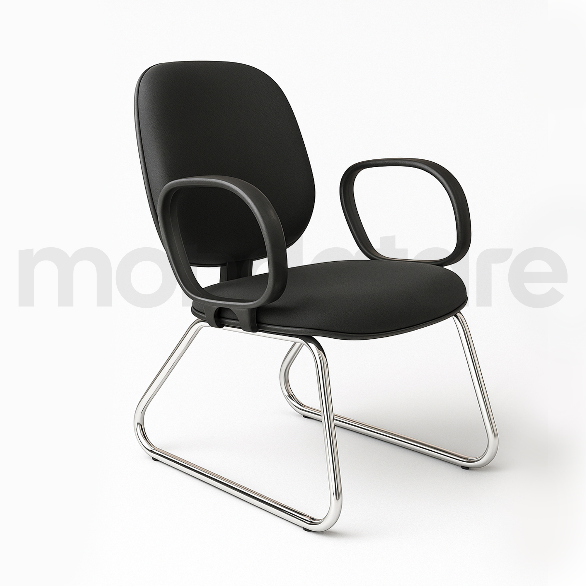 edb3a4ed758ae767ca2847ed00826e12-1.jpg Cadeira Fixa Diretor Trapézio Cromada - Imagem 1